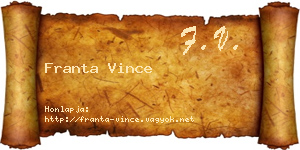 Franta Vince névjegykártya