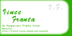 vince franta business card